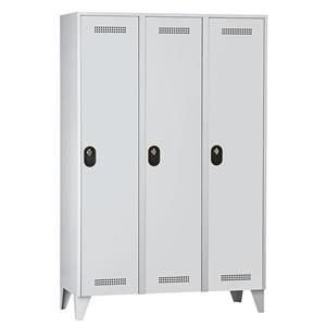 Wolf Garderobekast, vakhoogte 1700 mm, h x b x d = 1850 x 1200 x 500 mm, vakbreedte 400 mm, kastframe lichtgrijs / deurkleur lichtgrijs