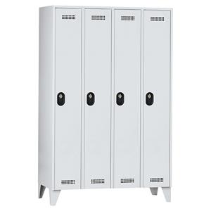 Wolf Garderobekast, vakhoogte 1700 mm, h x b x d = 1850 x 1200 x 500 mm, vakbreedte 300 mm, kastframe lichtgrijs / deurkleur lichtgrijs
