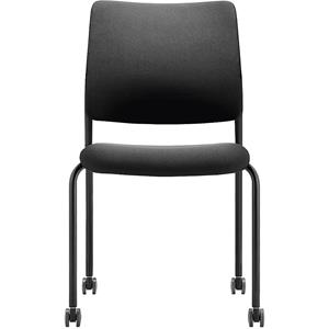TrendOffice Vergaderstoel TO-SYNC meet, met beklede rugleuning, VE = 4 stuks, zwart, met wielen