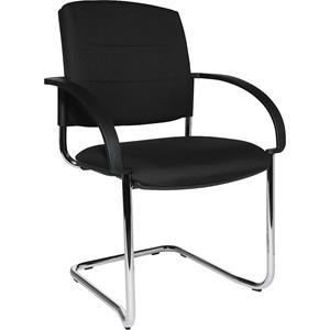 Eurokraft pro Sledestoelen, VE = 2 stuks, gestoffeerde rugleuning, zwart, zitting zwart