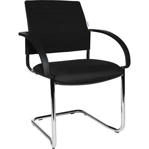 Eurokraft pro Sledestoelen, VE = 2 stuks, rugleuning met net bespannen, zwart, zitting zwart