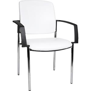 Topstar Bezoekersstoelen met armleuningen, VE = 2 stuks, bekleding kunstleer, wit