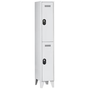 Wolf Garderobekast, vakhoogte 820 mm, h x b x d = 1850 x 300 x 500 mm, vakbreedte 300 mm, frame- / deurkleur lichtgrijs / lichtgrijs