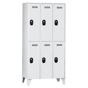 Wolf Garderobekast, vakhoogte 820 mm, h x b x d = 1850 x 900 x 500 mm, vakbreedte 300 mm, frame- / deurkleur lichtgrijs / lichtgrijs