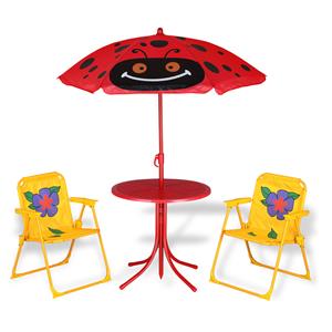 Deubois Kinder tuinset kever- 2 stoelen 1 tafel met parasol