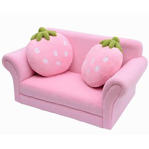 HOMCOM Kindersofa Erdbeere  Gemütliches Sofa & Sessel für Kinderzimmer, Softsofa Doppelsofa Einzelsofa, Kinder Stuhl  Aosom