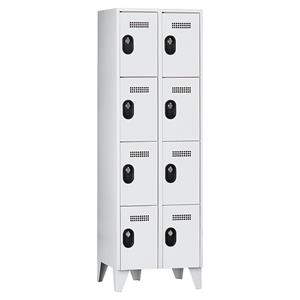 Wolf Lockerkast, vakhoogte 450 mm, h x b x d = 1850 x 600 x 500 mm, vakbreedte 300 mm, frame- / deurkleur lichtgrijs / lichtgrijs