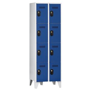 Wolf Lockerkast, vakhoogte 450 mm, h x b x d = 1850 x 600 x 500 mm, vakbreedte 300 mm, frame- / deurkleur lichtgrijs / gentiaanblauw