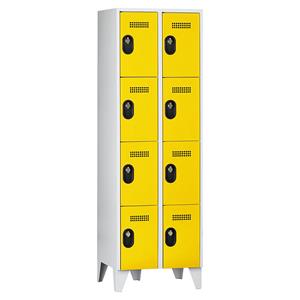 Wolf Lockerkast, vakhoogte 450 mm, h x b x d = 1850 x 600 x 500 mm, vakbreedte 300 mm, frame- / deurkleur lichtgrijs / zinkgeel