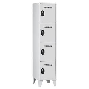 Wolf Lockerkast, vakhoogte 450 mm, h x b x d = 1850 x 400 x 500 mm, vakbreedte 400 mm, frame- / deurkleur lichtgrijs / lichtgrijs