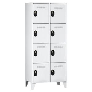 Wolf Schließfachschrank, Fachhöhe 450 mm, HxBxT 1850 x 800 x 500 mm, Abteilbreite 400 mm, Korpus- / Türfarbe Lichtgrau / Lichtgrau