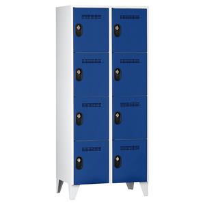 Wolf Lockerkast, vakhoogte 450 mm, h x b x d = 1850 x 800 x 500 mm, vakbreedte 400 mm, frame- / deurkleur lichtgrijs / gentiaanblauw
