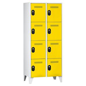 Wolf Lockerkast, vakhoogte 450 mm, h x b x d = 1850 x 800 x 500 mm, vakbreedte 400 mm, frame- / deurkleur lichtgrijs / zinkgeel