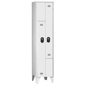 Wolf Z-garderobekast, vakhoogte 820 mm, h x b x d = 1850 x 400 x 500 mm, vakbreedte 400 mm, frame- / deurkleur lichtgrijs / lichtgrijs
