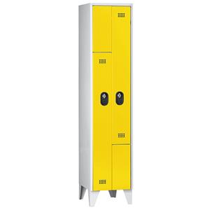 Wolf Z-garderobekast, vakhoogte 820 mm, h x b x d = 1850 x 400 x 500 mm, vakbreedte 400 mm, frame- / deurkleur lichtgrijs / zinkgeel