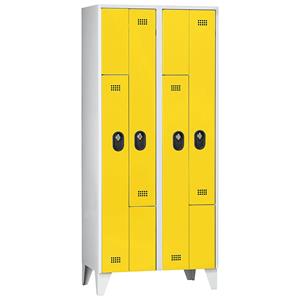 Wolf Z-garderobekast, vakhoogte 820 mm, h x b x d = 1850 x 800 x 500 mm, vakbreedte 400 mm, frame- / deurkleur lichtgrijs / zinkgeel