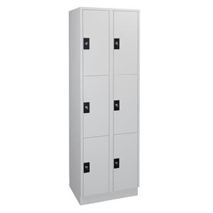 Wolf Lockerkast, 2 afdelingen, elk 3 vakken, lichtgrijs / lichtgrijs