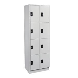 Wolf Lockerkast, 2 afdelingen, elk 4 vakken, lichtgrijs / lichtgrijs