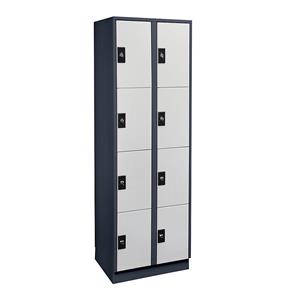 Wolf Lockerkast, 2 afdelingen, elk 4 vakken, antracietgrijs / lichtgrijs