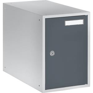 Eurokraft basic Privé-vakkubus, h x b x d = 350 x 250 x 450 mm, kastframe lichtgrijs / deuren basaltgrijs