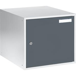 Eurokraft basic Privé-vakkubus, h x b x d = 350 x 400 x 450 mm, kastframe lichtgrijs / deuren basaltgrijs