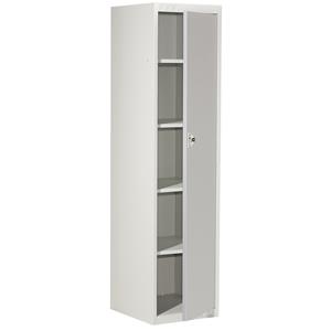 Eurokraft basic Garderobekast-systeem, met basis- en aanbouwelementen, h x b x d = 1800 x 450 x 500 mm, 4 legborden, lichtgrijs, basiselement