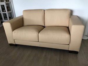 ShopX Leren bank clear 165 bruin zits bank bruin leer, bankstel bruine kleur