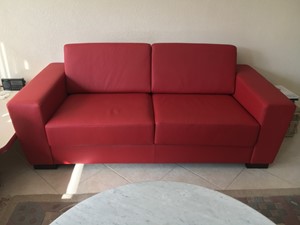 ShopX Leren bank enjoy 2.59 rood zits bank rood leer, bankstel rode kleur