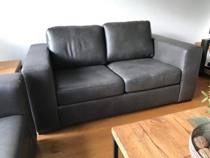 ShopX Leren bank flow 482 grijs zits bank grijs leer, bankstel grijze kleur