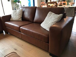 ShopX Leren bank enjoy 499 bruin zits bank bruin leer, bankstel bruine kleur