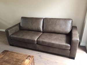 ShopX Leren bank energy 478 grijs zits bank grijs leer, bankstel grijze kleur