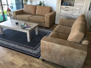 ShopX Leren bank enjoy zits bank bruin leer, bankstel bruine kleur
