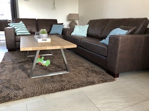 ShopX Leren bank enjoy zits bank bruin leer, bankstel bruine kleur