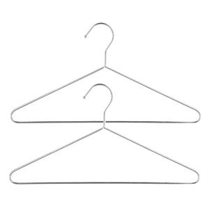 5five Set van 15x stuks metalen kledinghangers chroom x 21 cm -