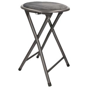 Bijzet krukje/stoel - Opvouwbaar - grijs - D30 x H45 cm -