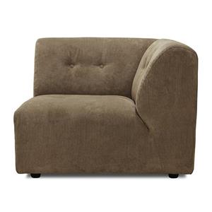 HKliving-collectie Vint bank element C - hoekonderdeel rechts - corduroy bruin