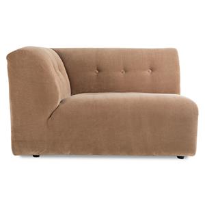 HKliving-collectie Vint bank element links 15-seat corduroy rib bruin