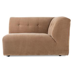 HKliving-collectie Vint bank element rechts 1,5-seat corduroy rib bruin