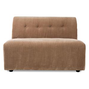 HKliving-collectie Vint bank element midden 15-seat corduroy rib bruin