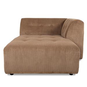 HKliving-collectie Vint bank element rechts divan corduroy rib bruin