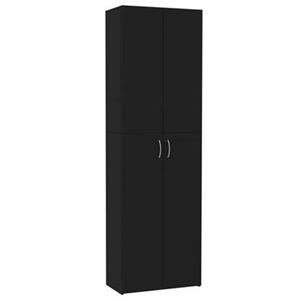 vidaXL Aktenschrank Büroschrank Schwarz 60x32x190 cm Holzwerkstoff (1-St)