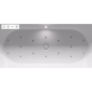 Riho Desire hoekbad - 170x77cm - Hoekopstelling rechts - met LED-plint - Sparkle - met chromen badvuller - acryl wit velvet B157010105