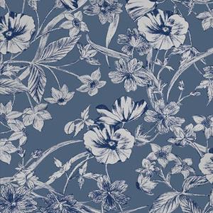 LAURA ASHLEY Vliestapete "Summerhill Midnight Blue", 10mx52cm