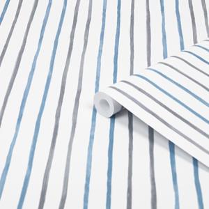 LAURA ASHLEY Vliestapete "Painterly Stripe Blue", natürlich, 10mx52cm