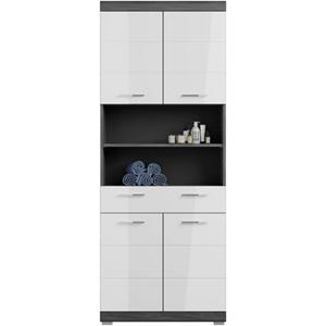 INOSIGN Hochschrank Siena Badschrank, 4 Türen, 1 Schubkasten, 2 offene Fächer, Breite 74 cm