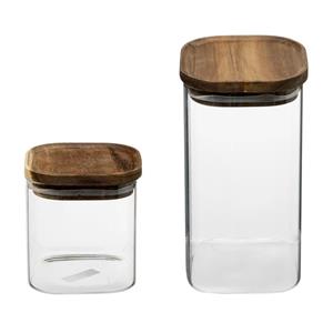 Secret de Gourmet Set van 4x keuken voorraadbussen/potten glas 1.0 en 1.3 Liter inhoud -