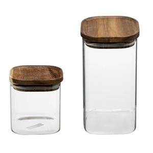 Secret de Gourmet Set van 6x keuken voorraadbussen/potten glas 1.0 en 1.3 Liter inhoud -