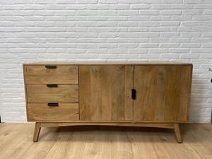 Industrielemeubelshop Mangohouten retro dressoir Bikkel met lades en deuren