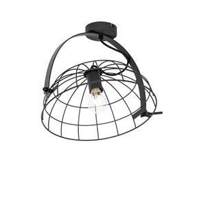 qazqa Industrielle Deckenleuchte schwarz 35 cm verstellbar - Hanze - Schwarz