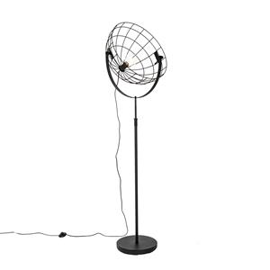 qazqa Industrielle Stehleuchte schwarz 50 cm verstellbar - Hanze - Schwarz